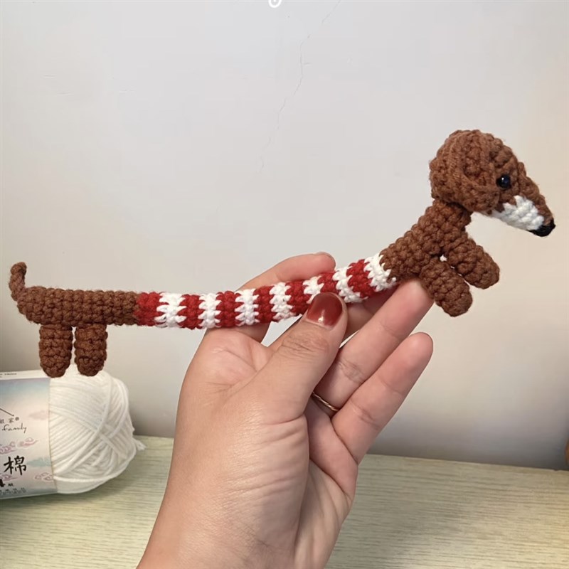 极速腊肠狗包挂件钥匙扣r毛线手工编织diy材料包玩偶钩针织手作送
