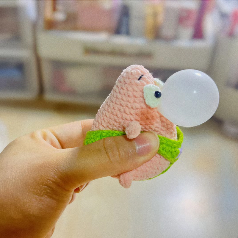 极速毛线钩针吐泡泡卡通玩偶编织diy材料包手工自U制创意搞怪礼物