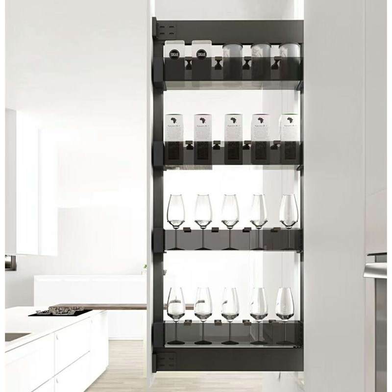 极速凯斯宝玛全铝高柜侧拉v篮高抽深窄柜黑晶模块钢化玻璃浅柜怪