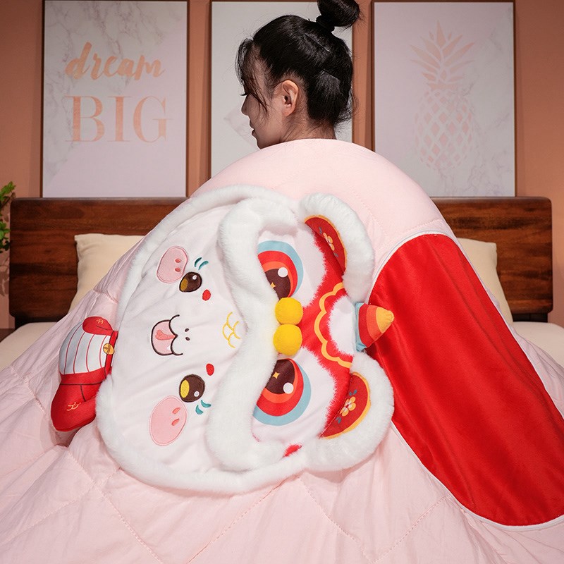 极速2025蛇年抱枕被子两用加厚车载车用折叠靠Q枕办公室靠垫毯子