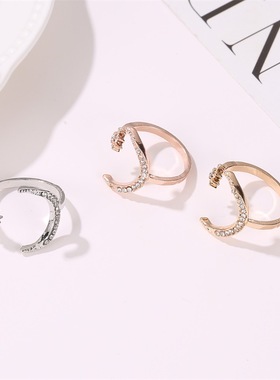 极速Star Moon Ring Ethnic Wind Star Moon Index FingeXr Open