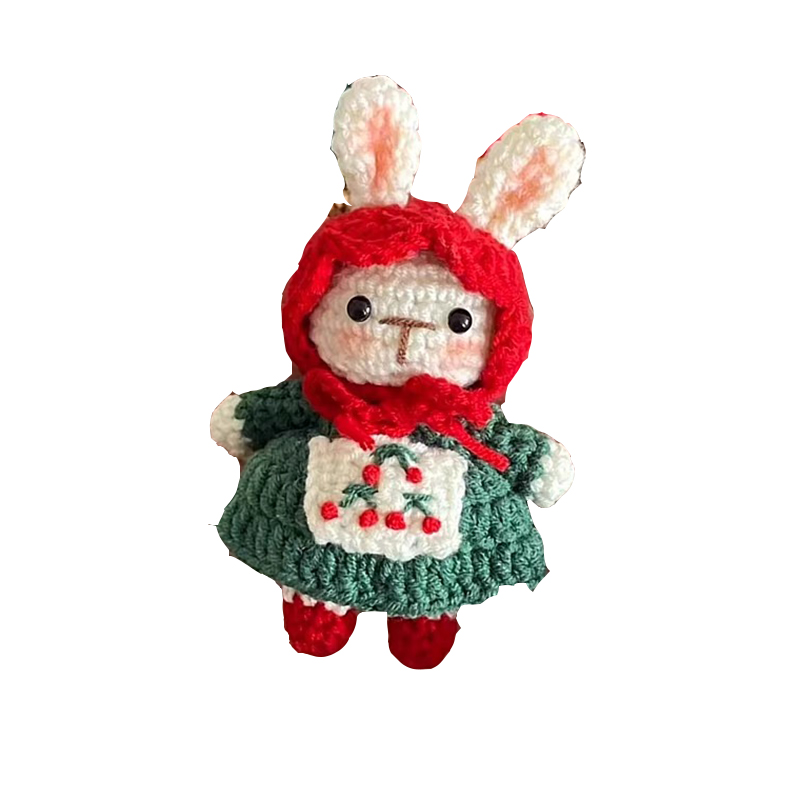 极速DIY田园兔兔玩偶新年毛线编织材料包自制礼物V送朋友可爱手工