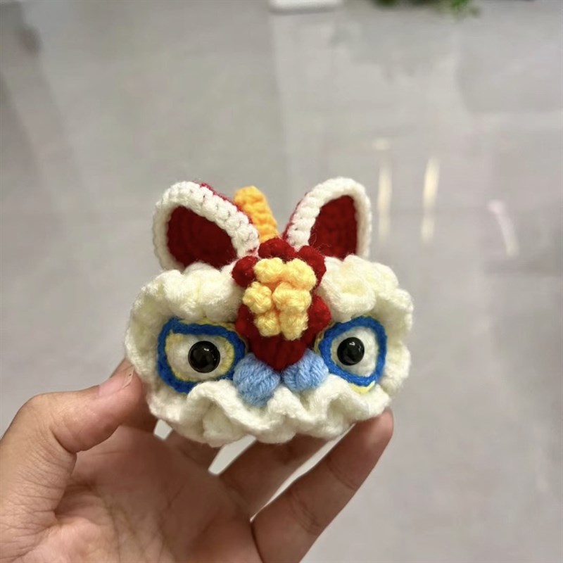 极速手工diy醒狮挂件钥匙扣钩A针编织材料包新年车挂毛线玩偶春节