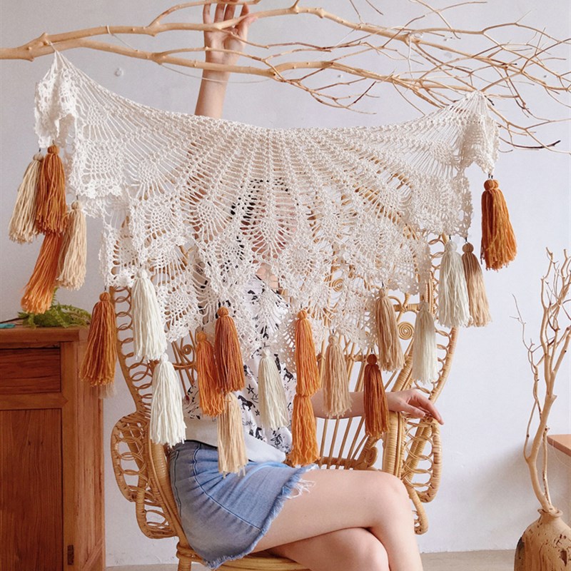 极速自然枯枝挂饰手工复古v古董蕾丝捕梦网北欧玄关沙发装饰墙流