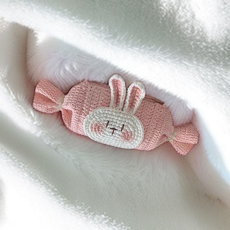 极速毛线钩针大白兔奶糖r包手工编织diy材料包亲子包送闺蜜小朋友