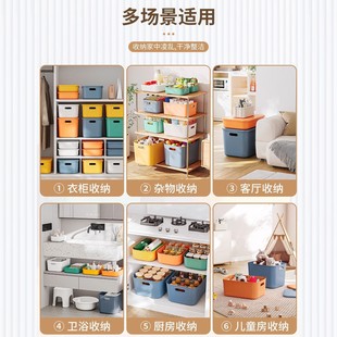 收纳箱大容量家用宿舍桌面整理盒带盖玩具零食多巴胺收纳储物盒子