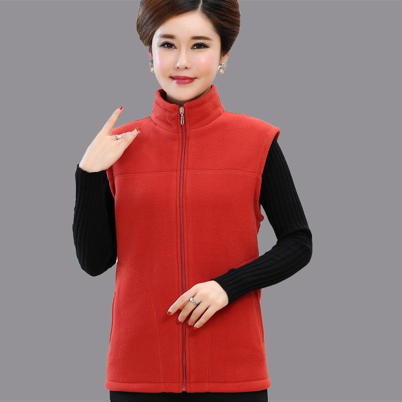 中年马甲女春秋妈l妈装抓绒外穿摇粒绒背心老年人坎肩纯色立领外,女装/女士精品,马夹,淘宝优惠券,粉丝福利购,淘宝优惠卷