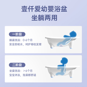 壹仟爱婴儿洗澡盆新生q婴幼儿小儿童可坐躺一体式家用防滑宝宝浴