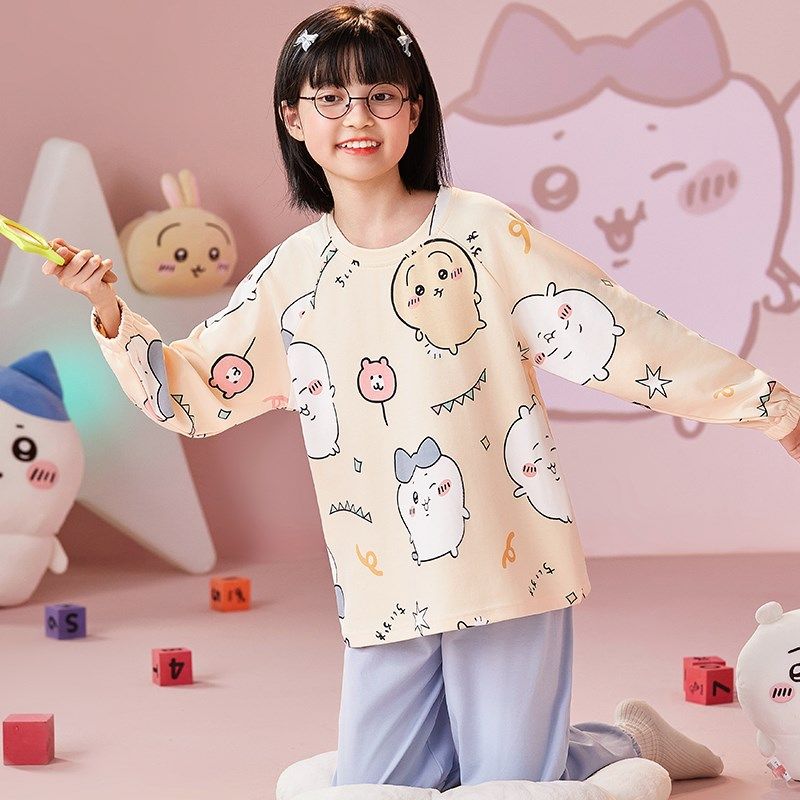chiikawa睡衣女童q纯棉长袖秋季套装乌萨奇儿童女孩家居服吉伊卡,童装/婴儿装/亲子装,家居服套装,淘宝优惠券,粉丝福利购,淘宝优惠卷