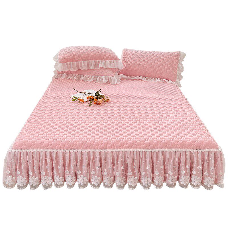 韩式公主风纯棉全棉床笠单件夹棉防滑G床罩带裙边席梦思床垫保护
