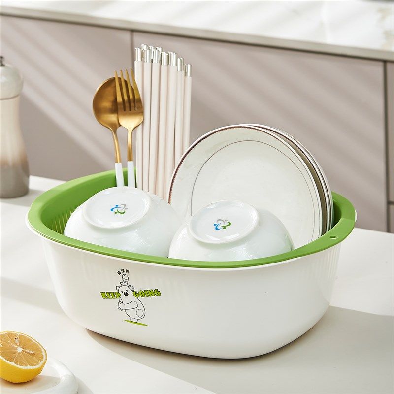 双层洗菜盆沥水篮家用客厅塑料水果盘H加厚厨房滤水菜篓淘米洗菜,餐饮具,洗菜盆/沥水篮/漏水筛,淘宝优惠券,粉丝福利购,淘宝优惠卷