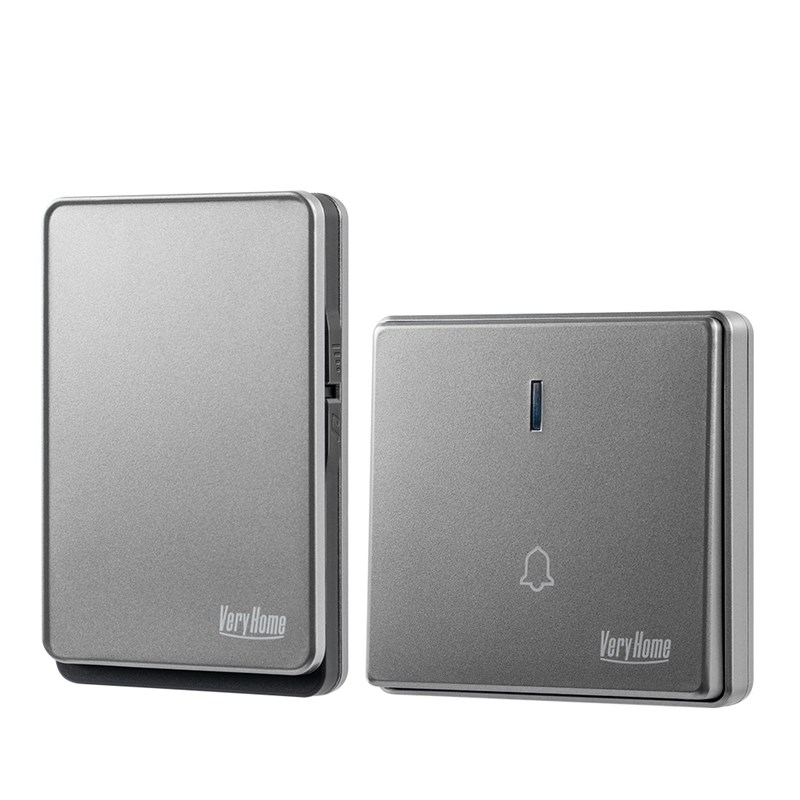 香港英规无线门铃86型大t按钮免电池防水UK呼叫器英式大声灰色