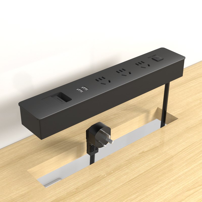 嵌入式插座电视柜办公桌书桌会议桌插排桌面隐形台面内.嵌排插线