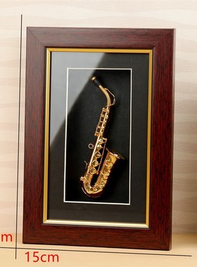 迷你萨克斯模型管乐相框摆件长笛单簧管圆号摆Q件客厅装饰生日礼