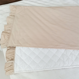 全棉加厚浅卡其色床头罩布艺夹棉实木防撞海N绵床头套保护套绑系