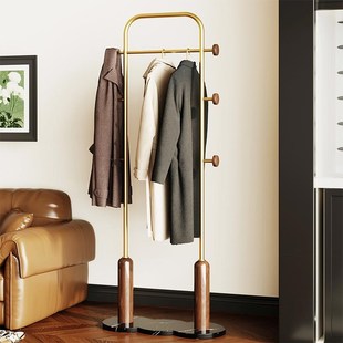 轻奢高级衣架f落地卧室挂衣架中古客厅衣服收纳挂架入户门极窄简