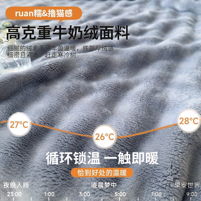毛毯兔毛绒儿童小被子冬季加厚珊C瑚绒毯子午睡办公室沙发毯床上