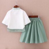 飘逸春 套装 儿童古装 汉服中国风超仙襦裙女童古风连衣L裙宝宝唐装