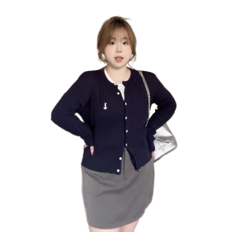 大码胖mbm学院风遮肉显瘦时尚套装女针织开衫内搭上衣半身裙三件,女装/女士精品,大码套装,淘宝优惠券,粉丝福利购,淘宝优惠卷