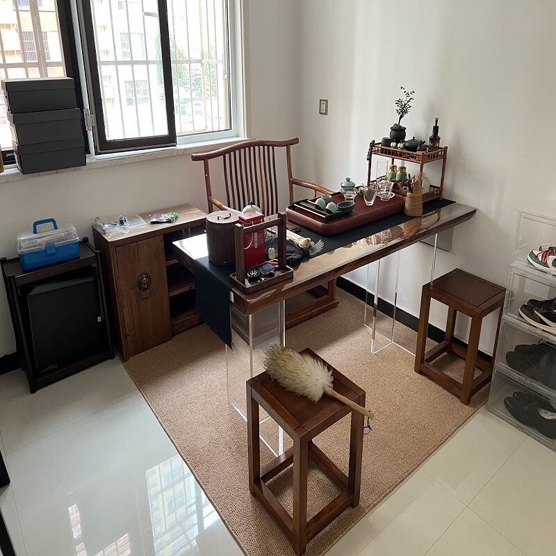 亚克力桌腿 定制透明桌脚有机玻璃C餐桌桌脚茶几支架T型桌腿加工