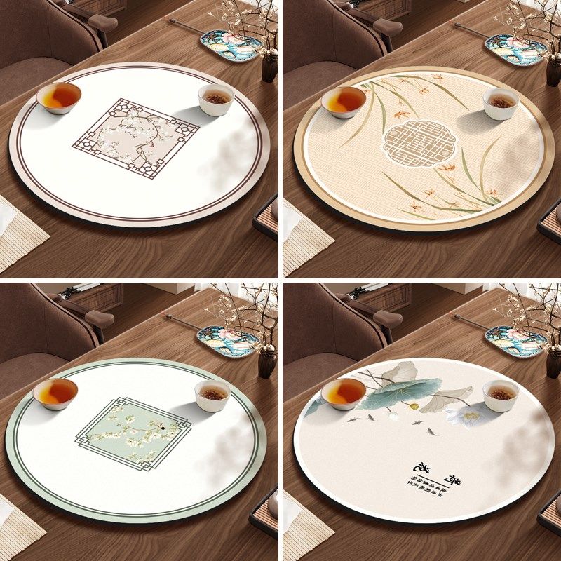 新中式水墨画圆形沥水垫茶u桌茶席厨房台面吸水杯垫可擦免洗垫子,居家布艺,餐垫,淘宝优惠券,粉丝福利购,淘宝优惠卷