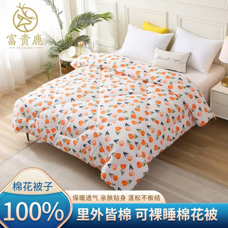 100%天然纯棉j花被子全棉春秋夏凉被保暖冬被加厚四季通用棉被被,床上用品,棉花被,淘宝优惠券,粉丝福利购,淘宝优惠卷
