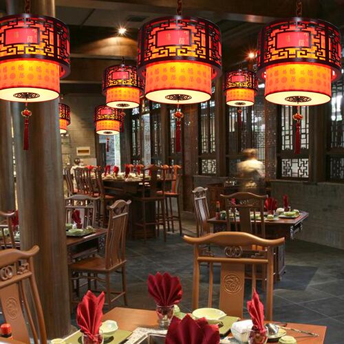 中式实木吊灯饭店餐厅门口过道阳台春节中国风仿古火锅店宫灯灯笼