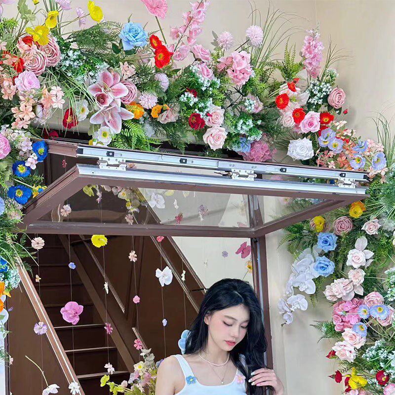 莫奈花园花艺造型仿真花墙门头装饰假花橱窗室内挂壁网红拍照打卡