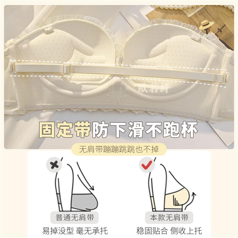 【蹦迪不掉】无肩带防滑内衣女小胸聚拢显大隐形抹胸裹胸少女文胸