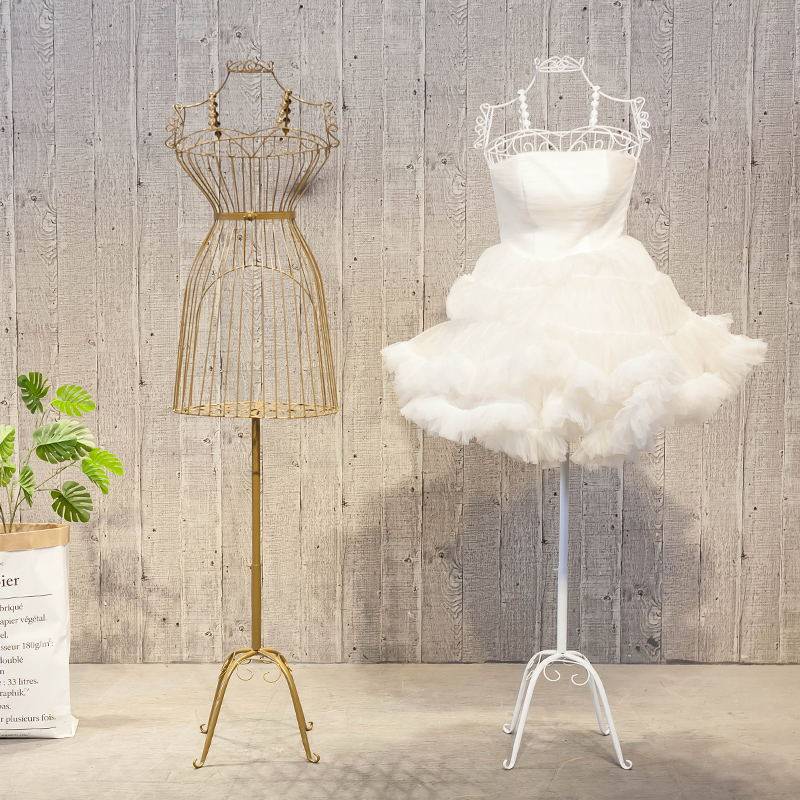 模特服装女橱窗展示架欧式铁艺半身女装拍摄道具装饰婚纱挂衣架子