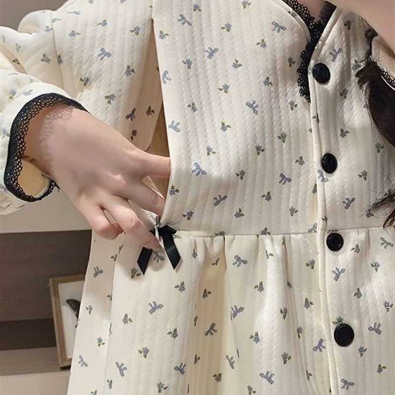空气棉秋冬季月子服产妇哺乳套装春秋孕妇睡衣女产后家居服可调节
