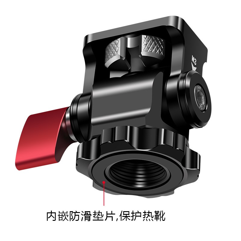 金属蜗牛小云台万向监视器支架单反相机通用快装热靴底座接补光灯