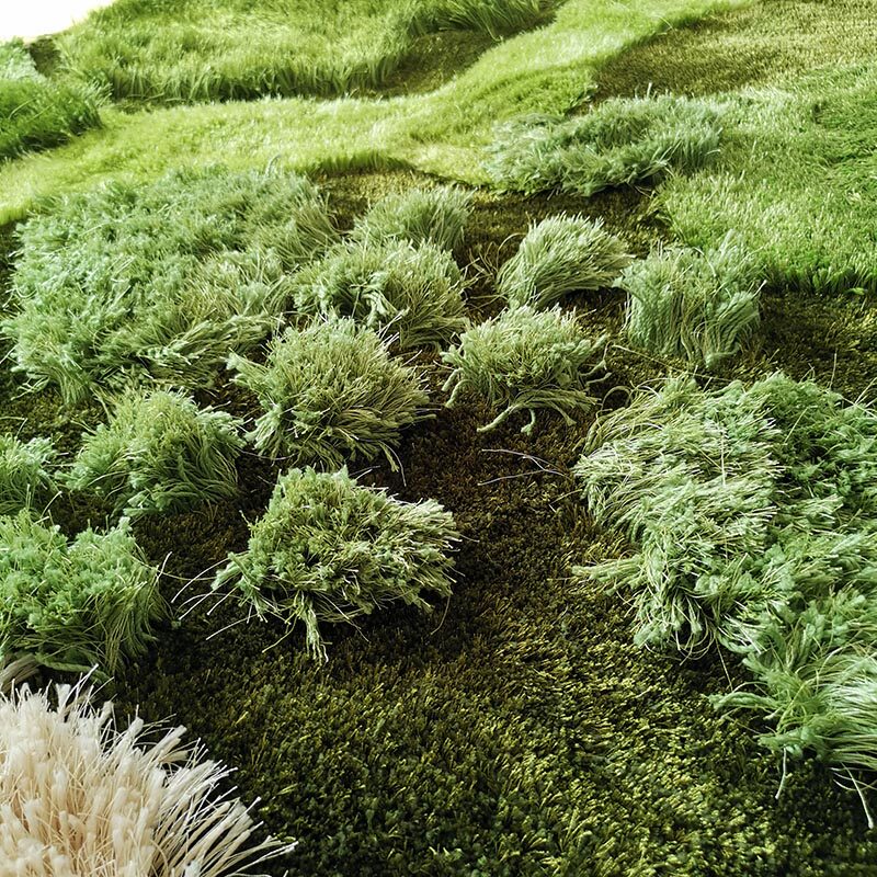 绿色森林苔藓家用图书馆阅读区儿童地毯现货手工立体仿草坪地垫