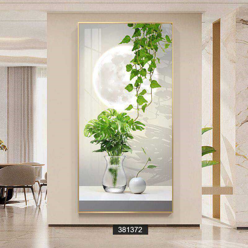 入户玄关挂画现代简约走廊过道楼梯墙壁画光影绿植画客厅装饰客画