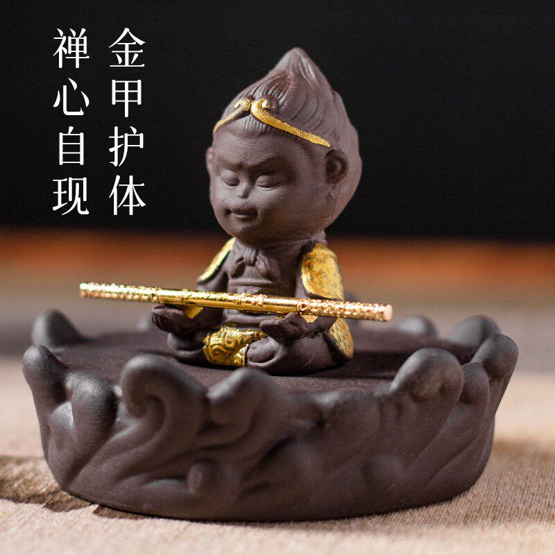 倒流香炉悟空创意摆件有机玻璃香薰炉沉檀香室内家用陶瓷大圣归来