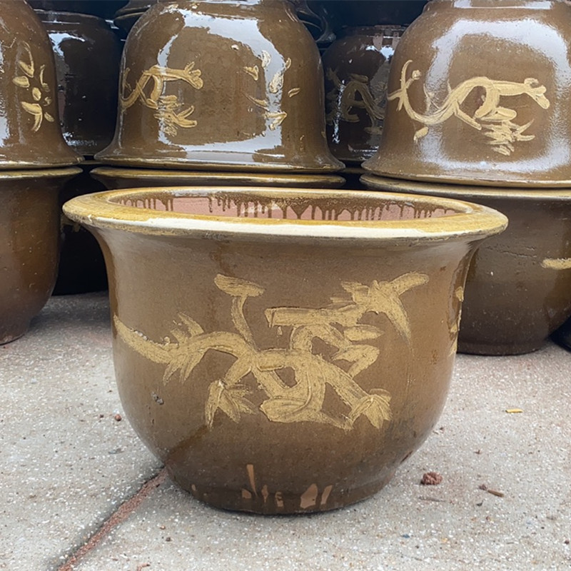 龙缸花盆铁树专用盆特大号陶瓷大缸盆景多肉植物紫砂种菜粗陶花盆