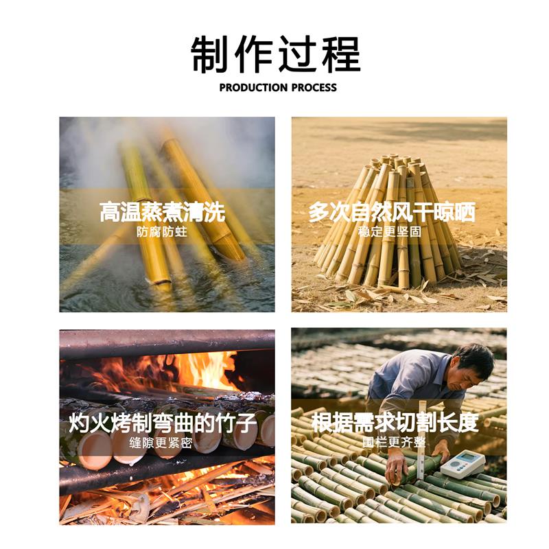 庭院竹门定制田园风格竹篱笆天然竹制栅栏花园门民宿景区十年不坏