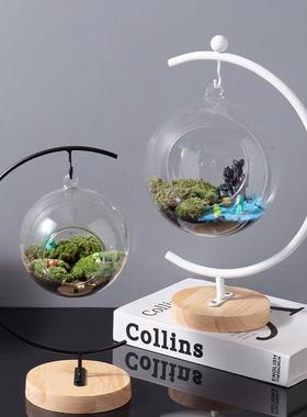 创意家居装饰工艺品G型铁艺支架微景观悬挂玻璃瓶吊瓶铁架摆饰