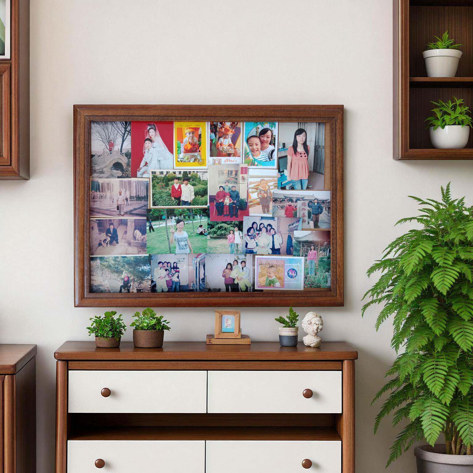 老式玻璃相框简约客厅挂墙放多张小照片送父母节日礼物纪念品画框