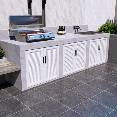 铝合金柜门户外花园百叶门定制阳台洗衣储物间柜门板橱柜衣柜定做