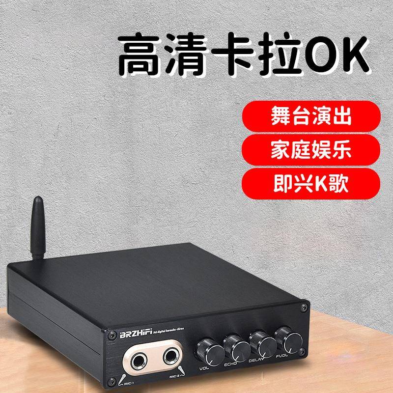 乐坛歌神家庭KTV卡拉OK唱歌前级功放蓝牙混响效果双麦克风话筒K歌