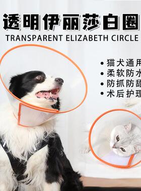 宠物伊丽莎白圈橙色PU包边加深狗头套猫咪防舔防咬防水保护头套