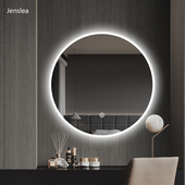 圆形智能a家用化妆镜卫生间挂墙式 洗漱台梳妆镜发光带灯防雾镜