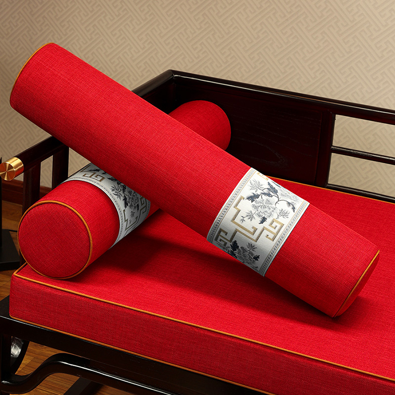 新中式扶手枕糖果枕手枕客厅红木沙发腰枕靠垫枕办公室.长条型抱