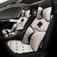 通 布艺可Z爱四季 汽车坐垫亚麻座套女士全包时尚 女神座垫网红新款