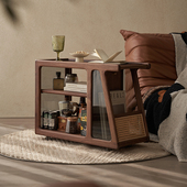 实木沙发边几小推车沙发边柜侧边柜客厅黑胡桃木可V移动小茶几茶