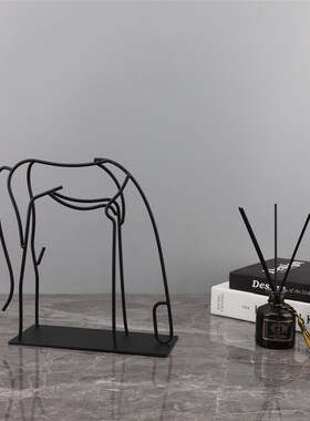 简约创意金属抽象线条马卧室办B公室玄关客厅餐厅书房家居摆件