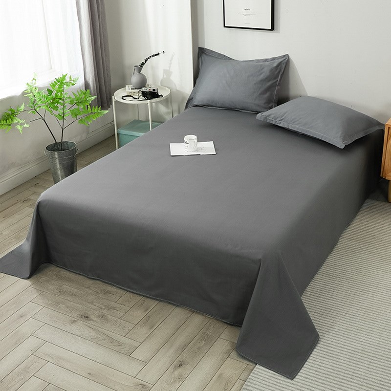 纯色水洗棉床单单件磨毛被单单品单人学生K宿舍夏季垫单枕套三件