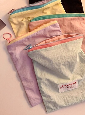 马卡龙收纳包韩版ins风撞色薄款零钱包外出便携撞色零钱收纳袋子