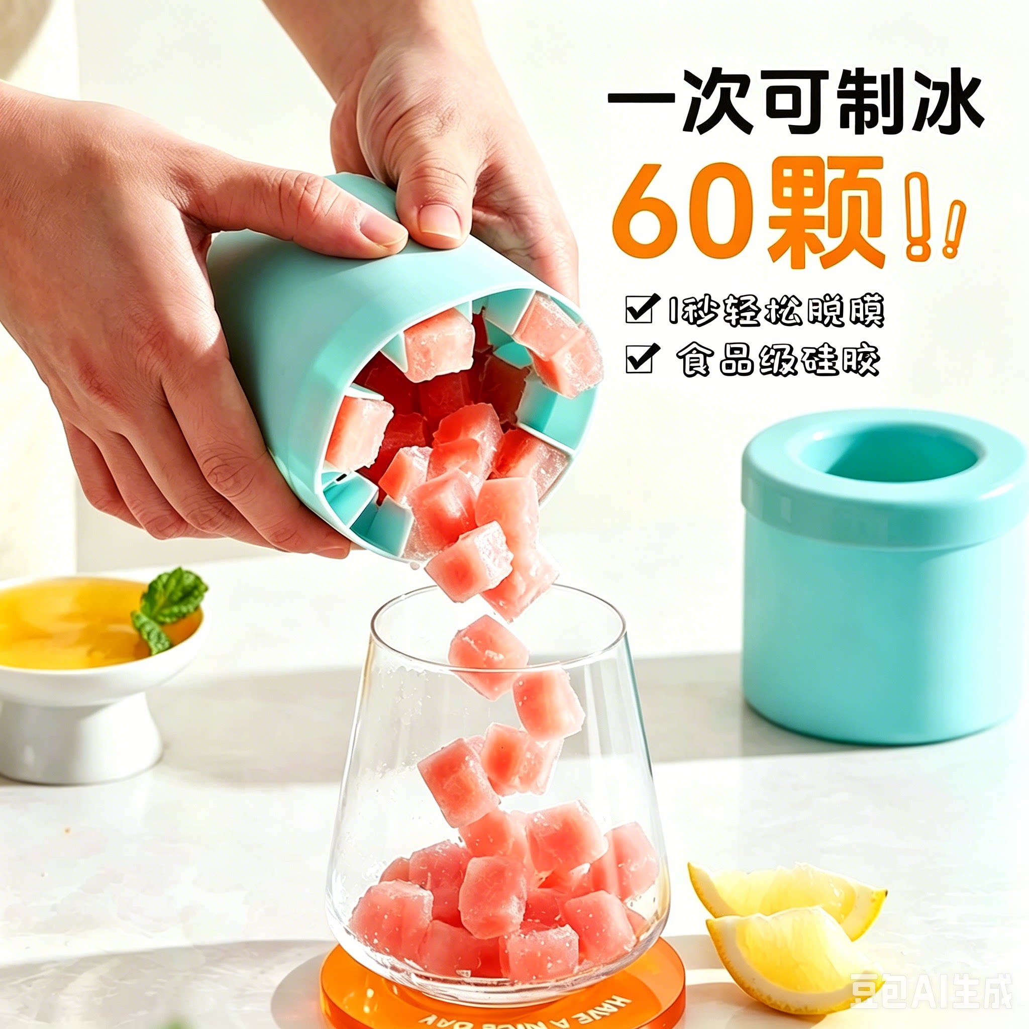 家用冰桶捏捏冰制冰杯冰块模具图片